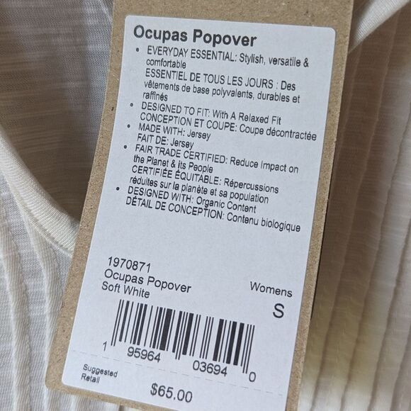 prAna Ocupas Popover Top Small NWT | Soft White Boho Organic Cotton Blouse - Picture 10 of 12